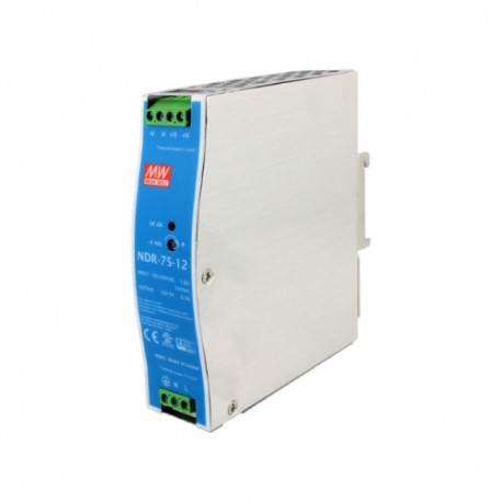 NDR-75-12 MeanWell NDR-75-12 - Alimentatore Meanwell - Din Rail 75W 12V - Input 100-240 VAC Alimentatori Automazione