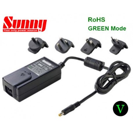 SYS1183-6512-W2E/5521 Sunny SYS1183-6512-W2E/5521 - Alimentatore Sunny - Wallmount 65W 12V - Input 100-240 VAC Alimentator...